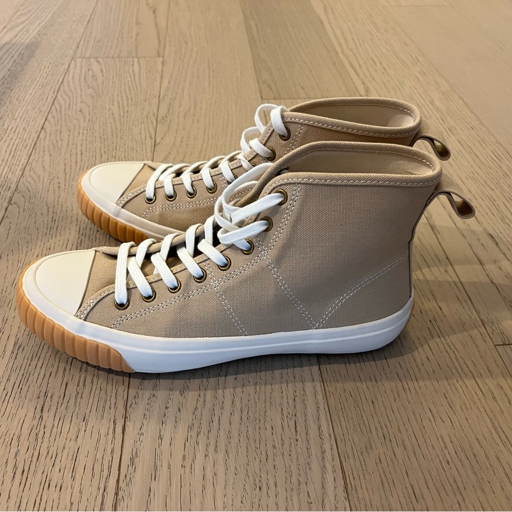 J.Crew classic high-top sneakers - W 7 1/2 medium - sand ivory - worn once